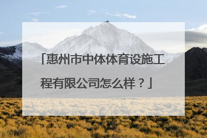 惠州市中体体育设施工程有限公司怎么样？