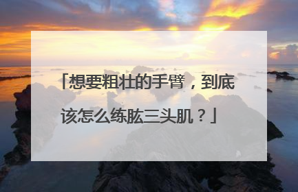 想要粗壮的手臂，到底该怎么练肱三头肌？