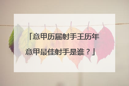 意甲历届射手王历年意甲最佳射手是谁？