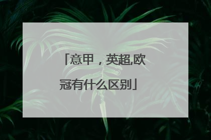 意甲，英超,欧冠有什么区别