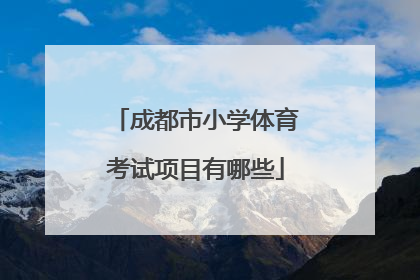 成都市小学体育考试项目有哪些