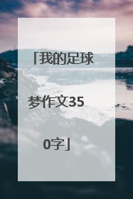 我的足球梦作文350字