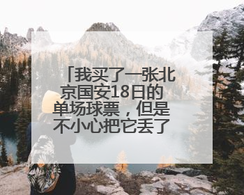 我买了一张北京国安18日的单场球票，但是不小心把它丢了，有什么方法