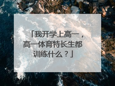 我开学上高一，高一体育特长生都训练什么？