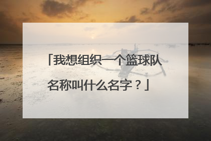 我想组织一个篮球队名称叫什么名字？