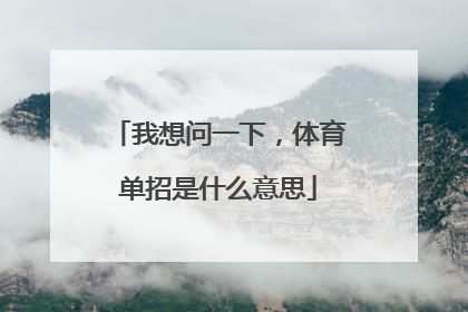 我想问一下，体育单招是什么意思