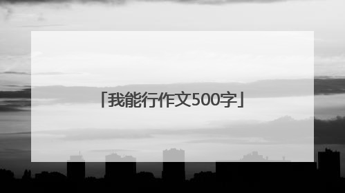 我能行作文500字