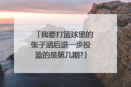 我要打篮球里的张子涵后退一步投篮的是第几期?