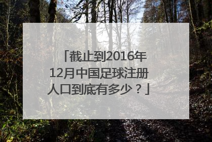 截止到2016年12月中国足球注册人口到底有多少？