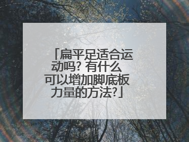 扁平足适合运动吗? 有什么可以增加脚底板力量的方法?