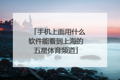 手机上面用什么软件能看到上海的五星体育频道