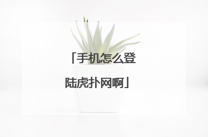 手机怎么登陆虎扑网啊