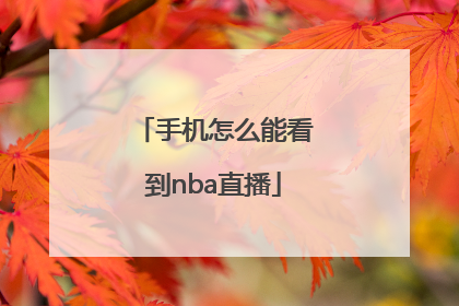 手机怎么能看到nba直播