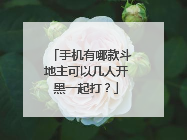 手机有哪款斗地主可以几人开黑一起打？