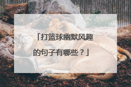 打篮球幽默风趣的句子有哪些？