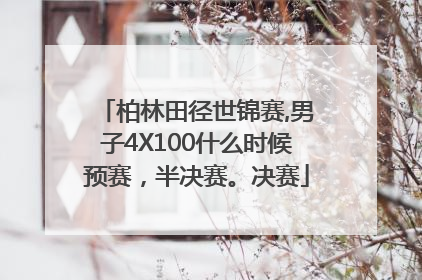 柏林田径世锦赛,男子4X100什么时候预赛，半决赛。决赛