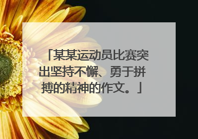 某某运动员比赛突出坚持不懈、勇于拼搏的精神的作文。