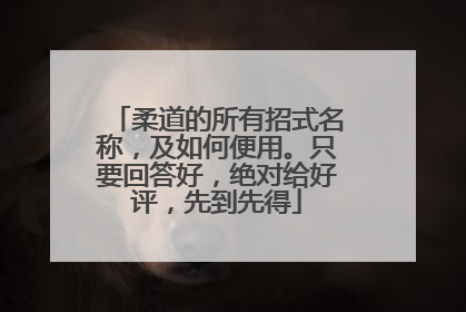 柔道的所有招式名称，及如何便用。只要回答好，绝对给好评，先到先得