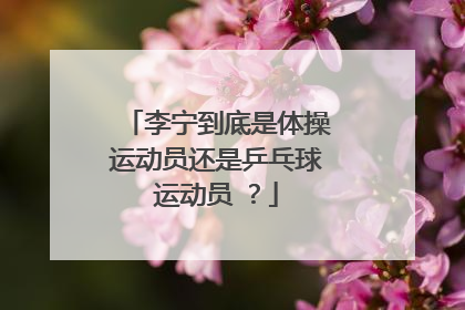 李宁到底是体操运动员还是乒乓球运动员 ？