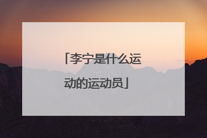 李宁是什么运动的运动员