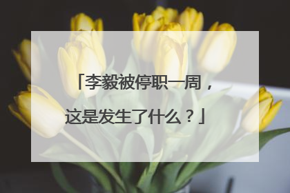 李毅被停职一周，这是发生了什么？