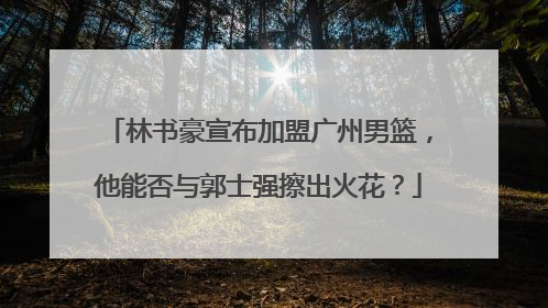 林书豪宣布加盟广州男篮，他能否与郭士强擦出火花？