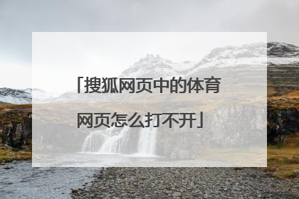 搜狐网页中的体育网页怎么打不开