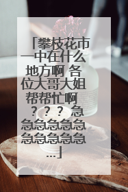 攀枝花市一中在什么地方啊 各位大哥大姐帮帮忙啊 ？？？ 急急急急急急急急急急急...