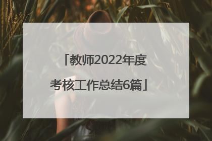 教师2022年度考核工作总结6篇