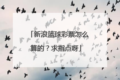 新浪篮球彩票怎么算的？求指点呀