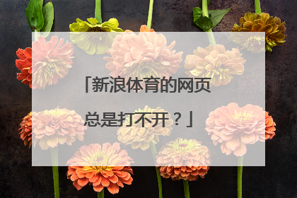 新浪体育的网页总是打不开？