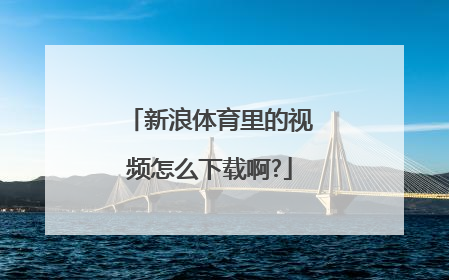 新浪体育里的视频怎么下载啊?