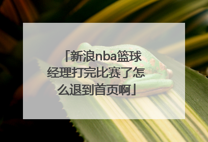 新浪nba篮球经理打完比赛了怎么退到首页啊