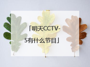 明天CCTV-5有什么节目