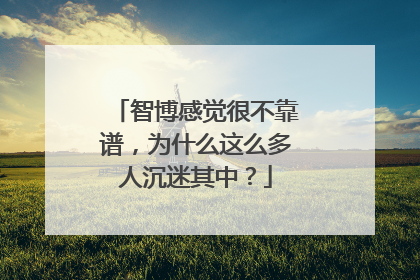 智博感觉很不靠谱，为什么这么多人沉迷其中？