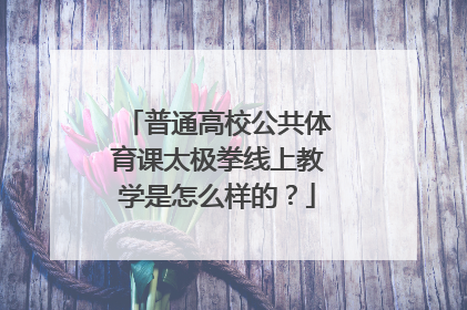 普通高校公共体育课太极拳线上教学是怎么样的？