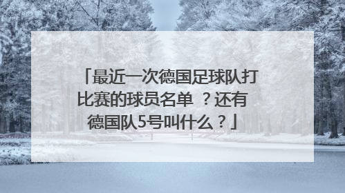 最近一次德国足球队打比赛的球员名单 ？还有德国队5号叫什么？