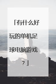 有什么好玩的单机足球电脑游戏？