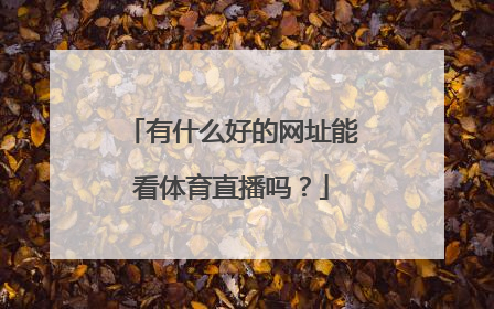 有什么好的网址能看体育直播吗？