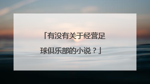 有没有关于经营足球俱乐部的小说？