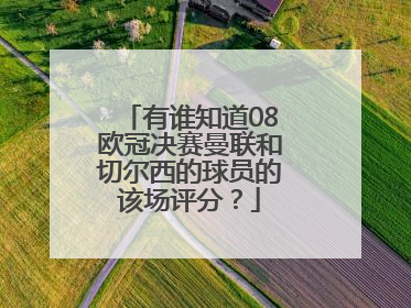 有谁知道08欧冠决赛曼联和切尔西的球员的该场评分？