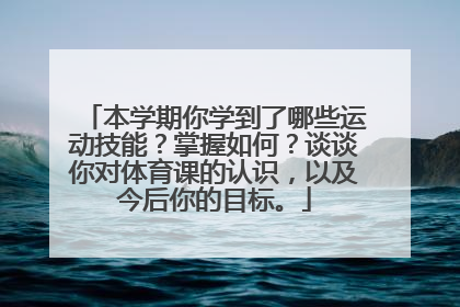 本学期你学到了哪些运动技能？掌握如何？谈谈你对体育课的认识，以及今后你的目标。