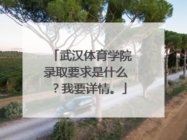 武汉体育学院录取要求是什么？我要详情。