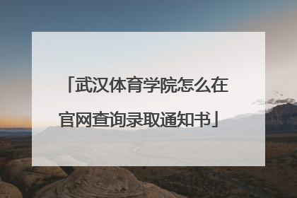 武汉体育学院怎么在官网查询录取通知书