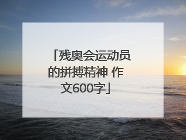 残奥会运动员的拼搏精神 作文600字