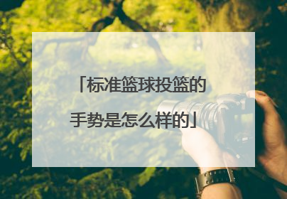 标准篮球投篮的手势是怎么样的