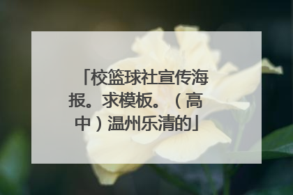 校篮球社宣传海报。求模板。（高中）温州乐清的