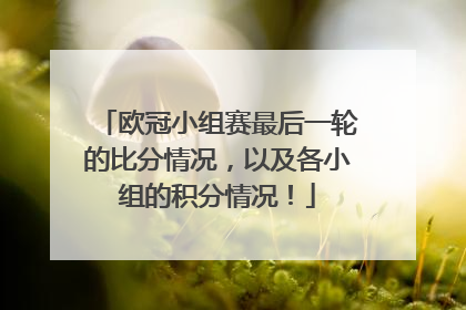 欧冠小组赛最后一轮的比分情况，以及各小组的积分情况！