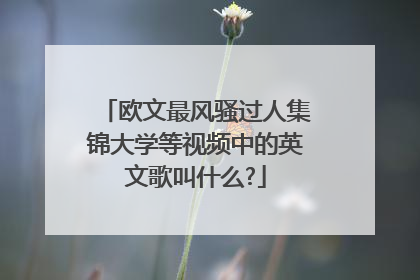 欧文最风骚过人集锦大学等视频中的英文歌叫什么?