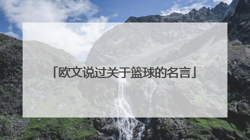 「欧文说过关于篮球的名言」欧文说过关于篮球的名言 一句话